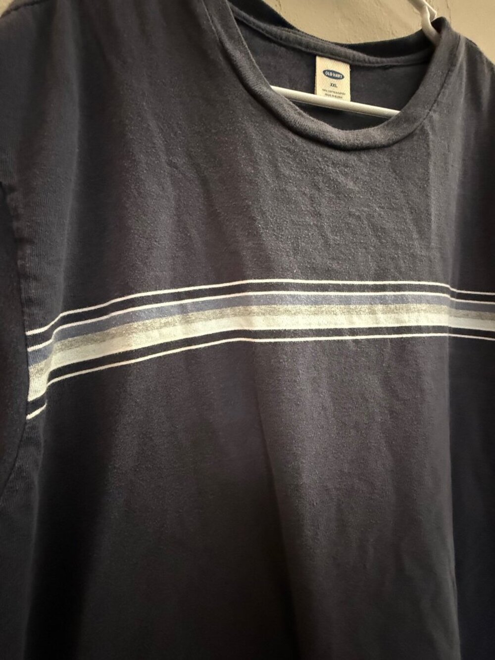 Vintage Old Navy Mens XXL T Shirt Y2K Faded Black Stripe Tee